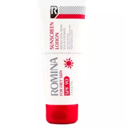 لوسیون ضد آفتاب بی رنگ  spf 90مناسب پوست چرب رومینا
ROMINA SUNSCREEN LOTION FOR OILY SKIN

