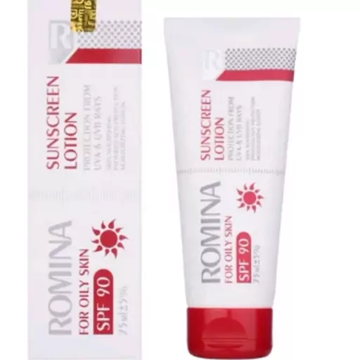 لوسیون ضد آفتاب بی رنگ  spf 90مناسب پوست چرب رومینا
ROMINA SUNSCREEN LOTION FOR OILY SKIN

