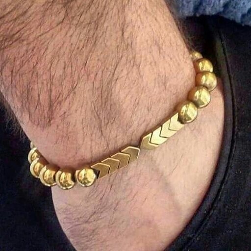 دستبند مردانه حدید طلایی ولنتاین
