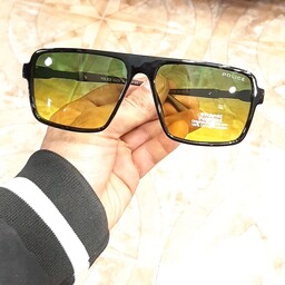 عینک آفتابی اسپرت مردانه عدسی پلاریزه یووی 400 دسته چوب مارک پلیس 
