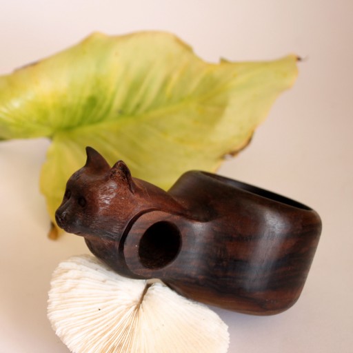 کوکسا دستساز چوبی طرح گربه .ماگ چوبی . لیوان چوبی