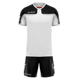 ست تی شرت و شلوارک ورزشی مردانه جیووا مدل KITC47 Soccer Kit رنگ سفید مشکی سایز M