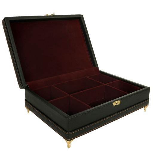 جعبه و باکس پذیرایی چرمی مدل غزال جهت دکوراسیون و هدیه یا کادو مناسب ساعت مچی،طلا و جواهر،دمنوش، تیبگ، شکلات و آجیل