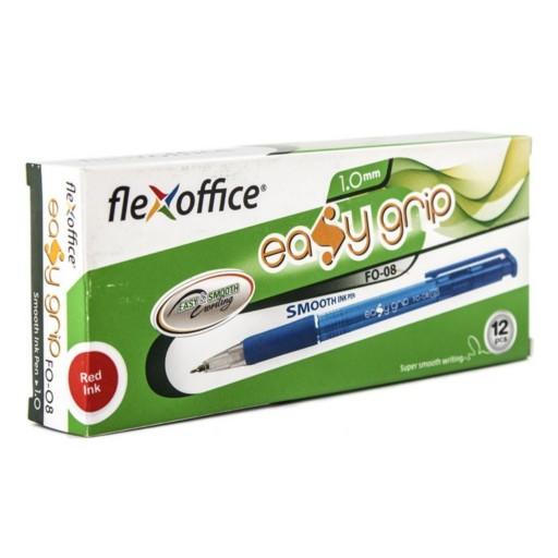 خودکار آبی و قرمز فشاری فلکس آفیس مدل - FlexOffice EasyGrip - قرمز