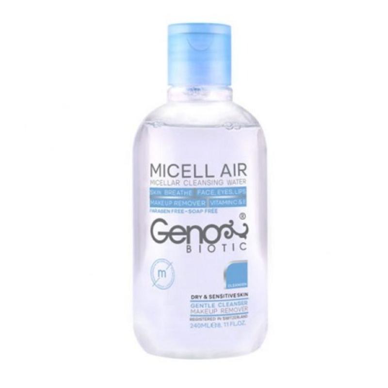 محلول پاک کننده آرایش مناسب پوست خشک و حساس ژنو بایوتیک حجم 240mL