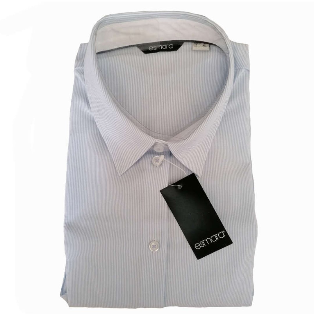 شومیز زنانه اسمارا سفید آبی راه راه