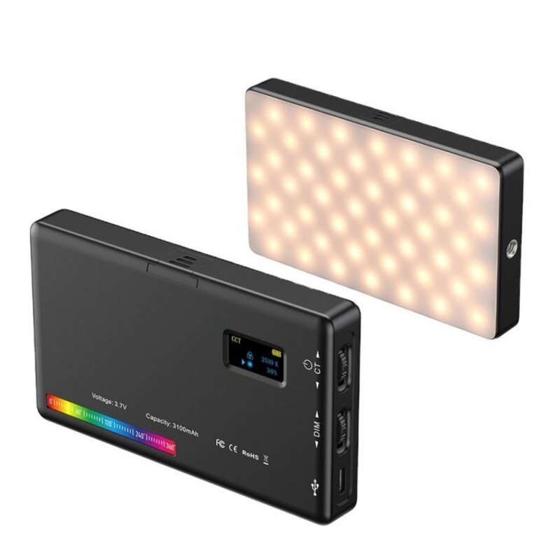 رینگ لایت LED قابل تنظیم RGB قابل شارژ رومیزی APL-FL07 برند اپکسل APEXEL RGB LED VIDEO LIGHT