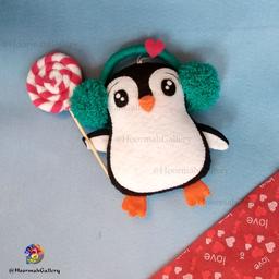 عروسک نمدی پنگوئن آبنبات دار کیوت 