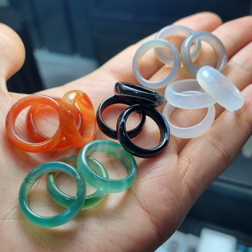 حلقه های عقیق معدنی با رنگهای مختلف