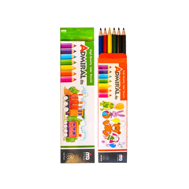 مداد رنگی 6 رنگ جعبه مقوایی آدمیرال