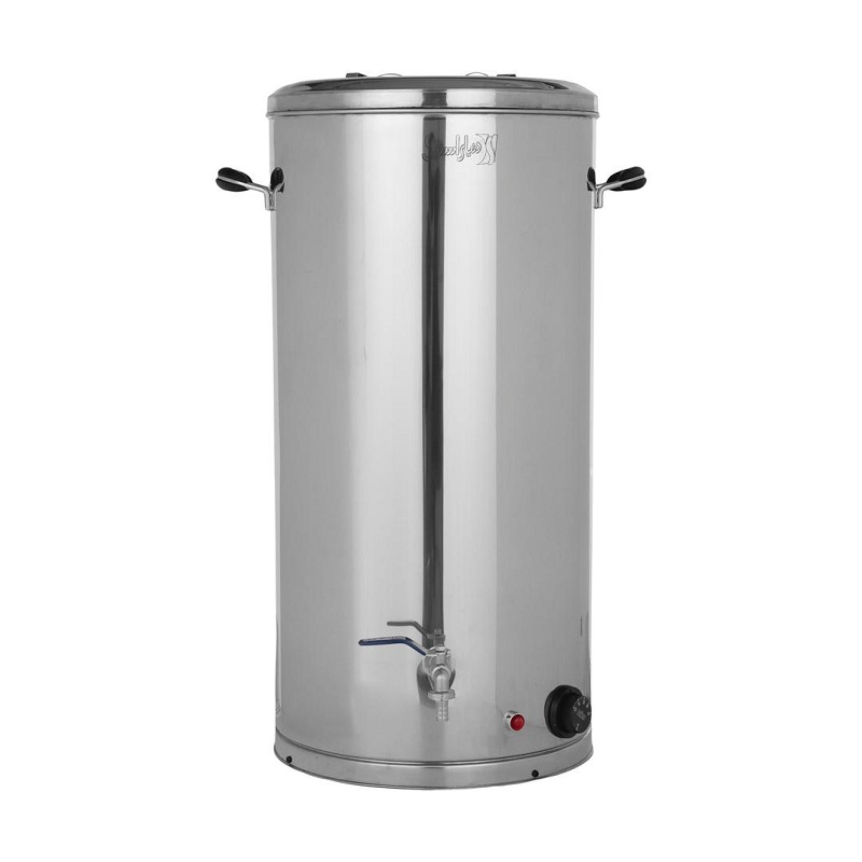 سماور 50 لیتری برقی دوجداره صنعتی استیل 304 با شیر برنجی دارای قطعکن