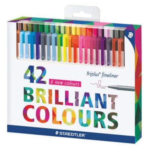 روان نویس استدلر کد 334C42 مدل Triplus Fineliner Brilliant Colours بسته 42 عددی