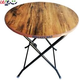میز تاشو کمپینگ دایره ای شکل یا میز چوبی یا میز سفری  یا میز نهار خوری و زینتی