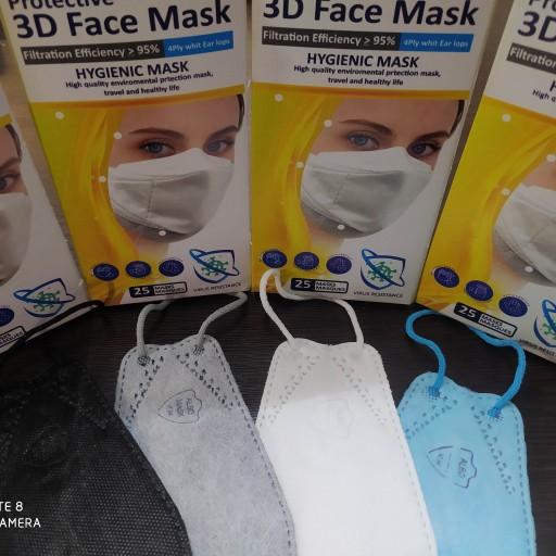 50عدد ماسک سه بعدی چهار لایه طوسی