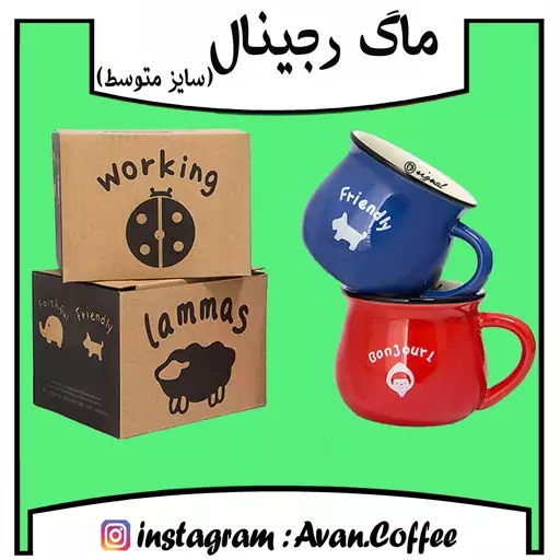 ماگ رجینال رنگی متوسط ( سرامیکی )