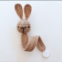 عروسک دستبافت بوک مارک یا نشانه گذار کتاب مدل خرگوش در سایز و رنگبندی دلخواه