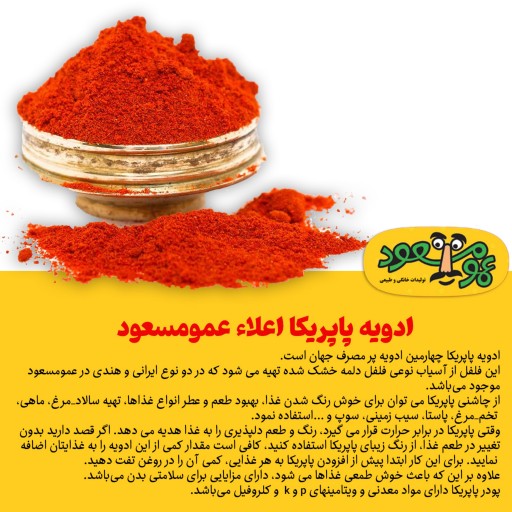 ادویه پاپریکا اعلاء درجه یک عمومسعود بسته 100 گرمی