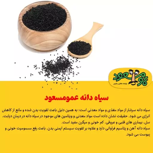 سیاه دانه درجه یک عمومسعود بسته 100 گرمی