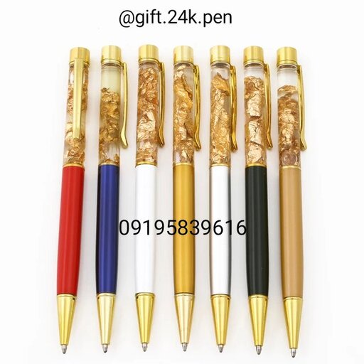 خودکار روکش طلا  در رنگ‌بندی با جعبه و شناسنامه باحک اسم 