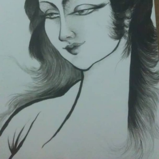 نقاشی چهره سیاه سفید فروشگاه  چهارباغ  اصفهان 