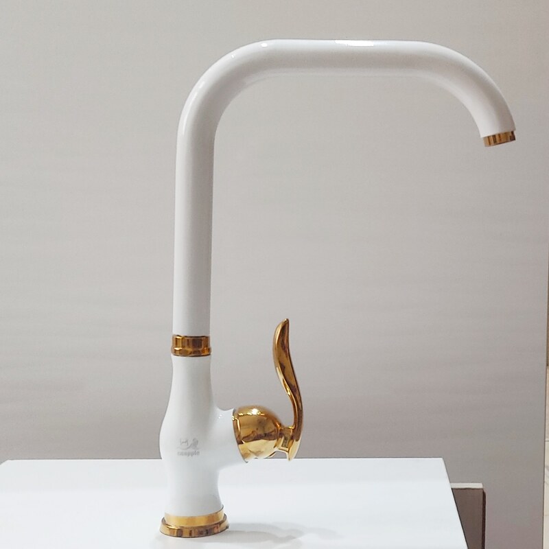 شیر آشپزخانه اسناپل مدل رهام کد 11 رنگ سفید طلا