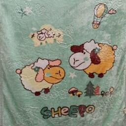 پتو نو جوانی و نوزادی سبز طرح گوسفند