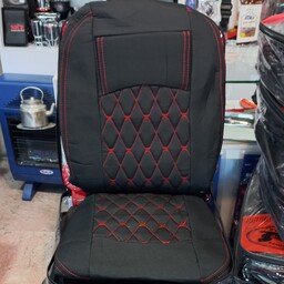 روکش صندلی پژو 206 و 207 تمام کتان (جودون سنگین)وسط گلدوزی مشکی و قرمز درجه یک