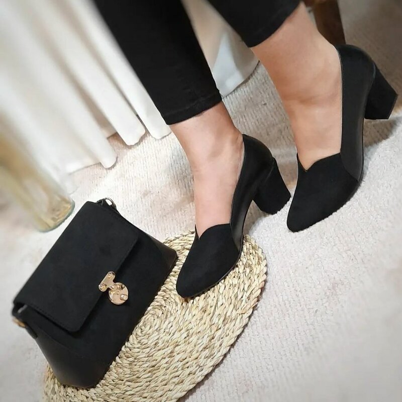کفش مجلسی زنانه ترکیبی جنس سویت چرم پاشنه5سانت سایز36تا43 غرفه تولیدی کفش پاپیلون