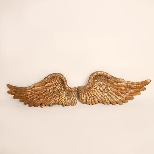 مجسمه بال پرنده 2تایی بزرگ (پلی استر) طلایی
