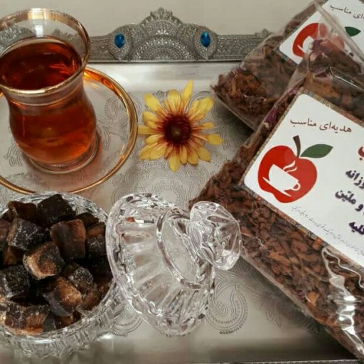 چای به سیب وگل محمدی