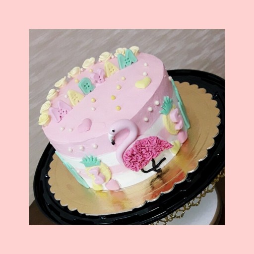 کیک تولد( تم فلامینگو)