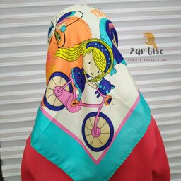 روسری بچگانه رنگبندی کامل طرح دختر 