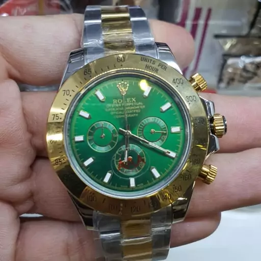 ساعت مچی مردانه رولکس قاب سبز rolex 