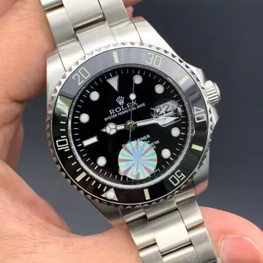 ساعت مچی ست مردانه و زنانه رولکس صفحه مشکی رنگ rolex 