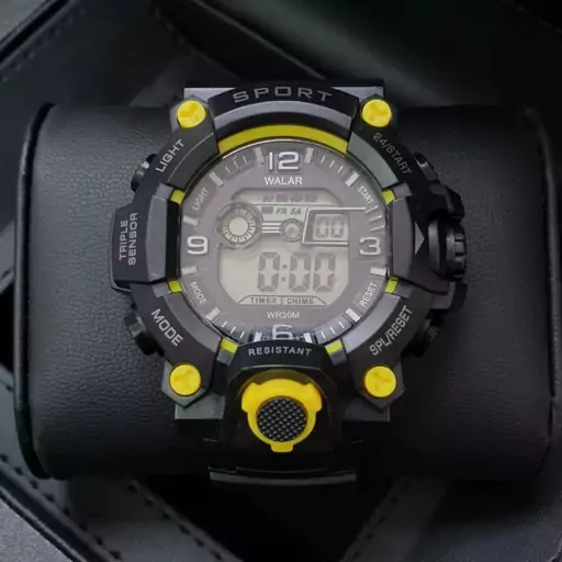 ساعت مچی طرح جی شاک حاشیه زرد رنک g shock 