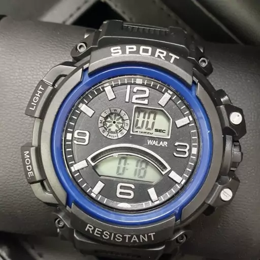 ساعت مچی طرح جی شاک دورقاب آبی  g shock 