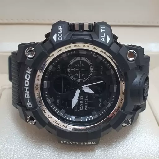 ساعت مچی طرح جیشاک دوزمانه رنگبندی مشکی G_shock