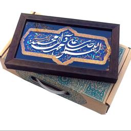 تابلو  صلوات دستساز 105   نقش برجسته تابلو مذهبی کادویی دیوارکوب صنایع دستی 