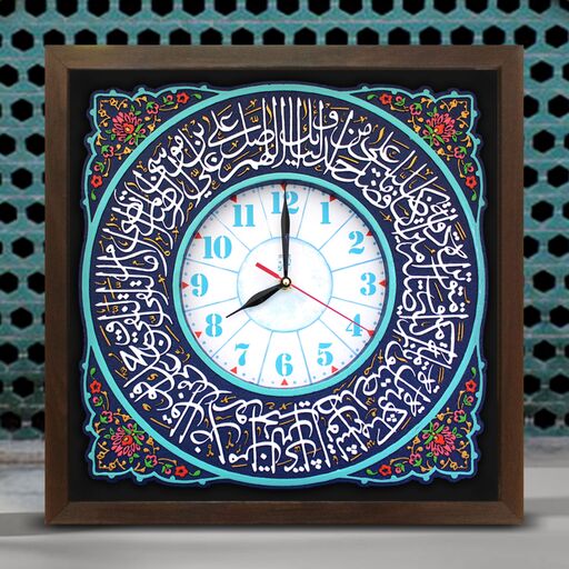 ساعت دیواری  صلوات خاصه امام رضا (ع) 216 دستساز ساعت مذهبی صنایع دستی قزوین کادو