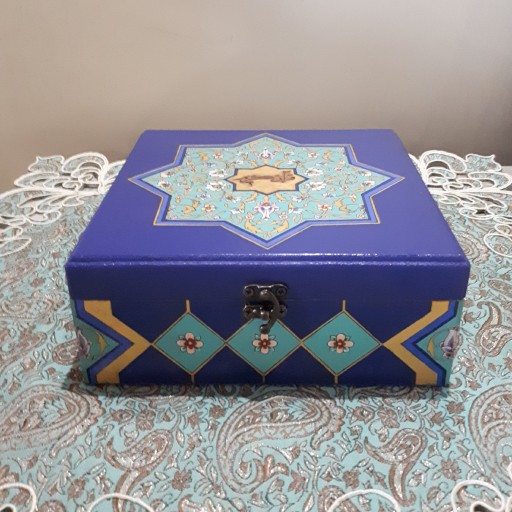 جعبه چوبی تذهیب شده 5(مخصوص قرآن)