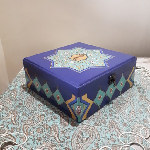 جعبه چوبی تذهیب شده 5(مخصوص قرآن)