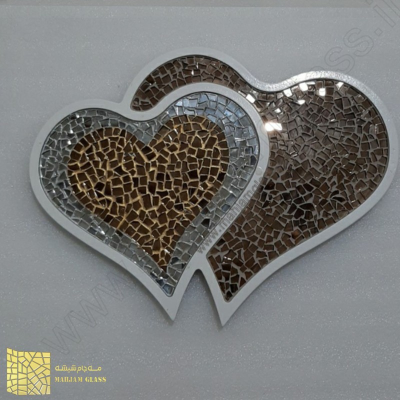 آینه قلب دوتیکه قاب دار ترکیبی