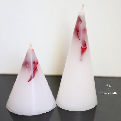 ست شمع مخروطی
با دیزاین گل خشک قرمز رنگ
در دو سایز 11cm & 7cm
فتیله نخی
بدون اشک.معطر