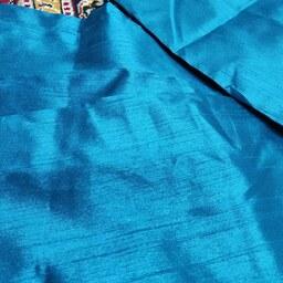 شال تافته کریستال هندی قواره بزرگ رنگ آبی درباری