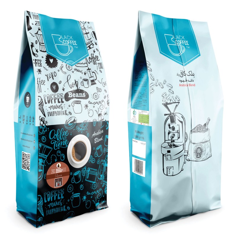 دانه قهوه روزا  1 کیلو گرم Rossa coffee beans    بلک کافی 