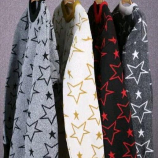 بافت زنانه طرح  ستاره گپ  رنگ بندی 4رنگ ذغالی  طوسی شیری مشکی سایزفری سایز 36 تا46