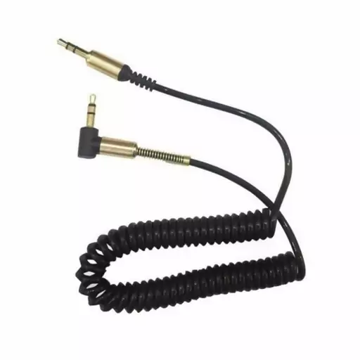 کابل AUX فنری ریمکس مدل AUDIO_CABLE ضد خمیدگی و کشیدگی دارای سر 90 درجه