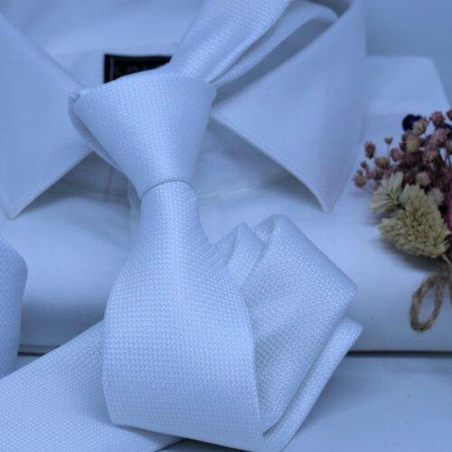 کراوات مردانه ترک سفیدساده اعلا طرح جودون