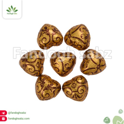 بسته یک کیلوگرمی شکلات قلبی طلایی Papeda