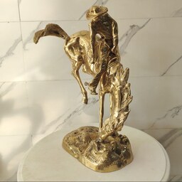مجسمه برنزی مدل اسب و کابوی بزرگ کد 2840
